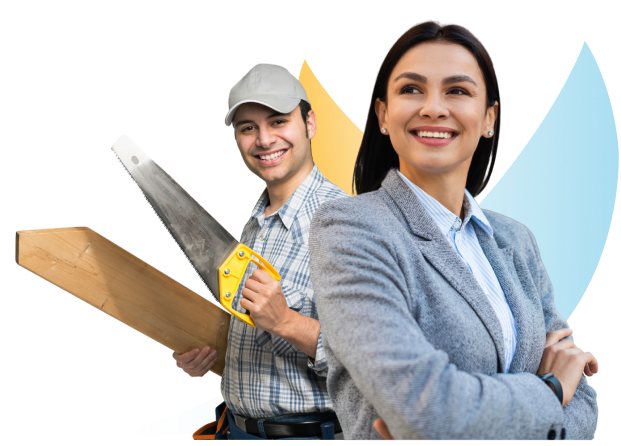 handyman and lady recruiter